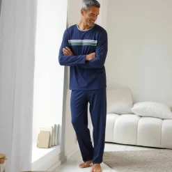 T-shirt pyjama rayé manches longues