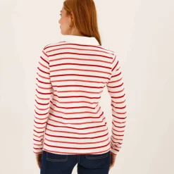 T-shirt rayé col polo, maille jersey