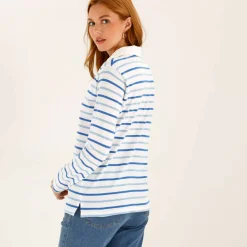 T-shirt rayé col polo, maille jersey