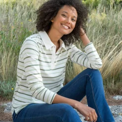 T-shirt rayé col polo, maille jersey