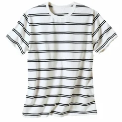 T-shirt rayé col rond manches courtes - coton biologique(**)