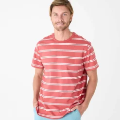 T-shirt rayé col rond manches courtes - coton biologique(**)