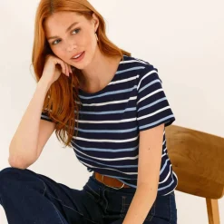 T-shirt rayé manches courtes, maille jersey