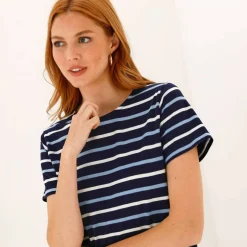 T-shirt rayé manches courtes, maille jersey