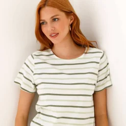 T-shirt rayé manches courtes, maille jersey