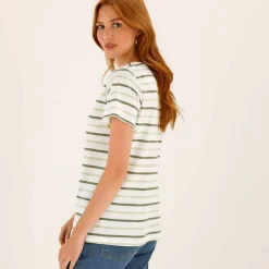 T-shirt rayé manches courtes, maille jersey
