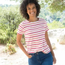 T-shirt rayé manches courtes, maille jersey