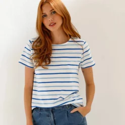 T-shirt rayé manches courtes, maille jersey