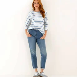 T-shirt rayé manches 3/4, maille jersey