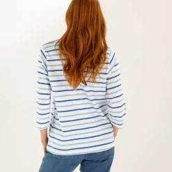 T-shirt rayé manches 3/4, maille jersey