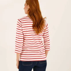 T-shirt rayé manches 3/4, maille jersey