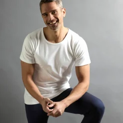 T-shirt sous-vêtement homme col rond manches courtes chaleur douce - lot de 2