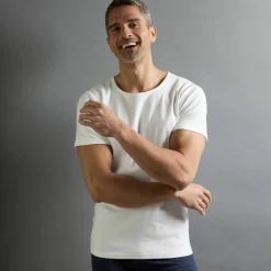 T-shirt sous-vêtement homme col rond manches courtes chaleur douce - lot de 2
