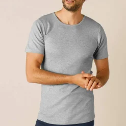 T-shirt sous-vêtement homme col rond manches courtes chaleur douce - lot de 2
