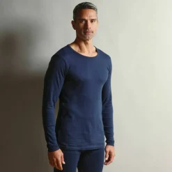 T-shirt sous-vêtement homme col rond manches longues chaleur douce - lot de 2