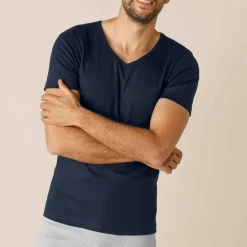 T-shirt sous-vêtement homme col V manches courtes chaleur douce - lot de 2