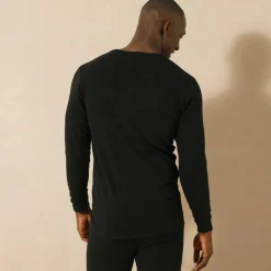 T-shirt sous-vêtement homme col V manches longues chaleur modérée - lot de 2