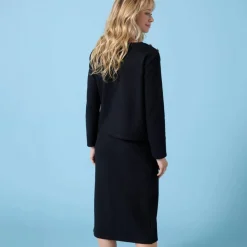 T-shirt Spécial Petites uni, détails boutons sur l'épaule, maille grattée