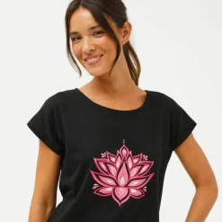 T-shirt tunique, imprimé placé
