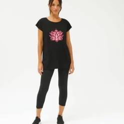 T-shirt tunique, imprimé placé