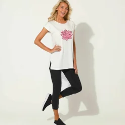 T-shirt tunique, imprimé placé