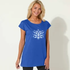 T-shirt tunique, imprimé placé