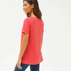 T-shirt uni col rond, coton biologique(**)