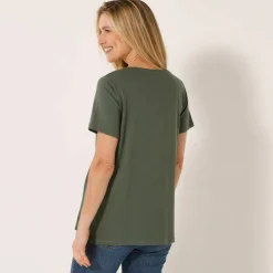 T-shirt uni col rond, coton biologique(**)