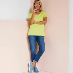 T-shirt uni col rond, coton biologique(**)