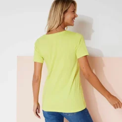 T-shirt uni col rond, coton biologique(**)