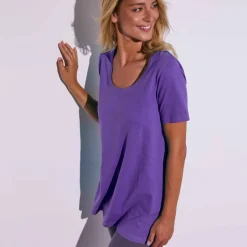 T-shirt uni col rond, coton biologique(**)