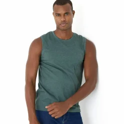 T-shirt uni col rond sans manches
