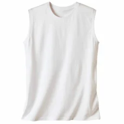 T-shirt uni col rond sans manches