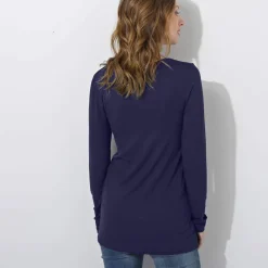 T-shirt uni col rond stretch