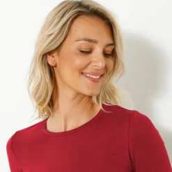 T-shirt uni col rond stretch