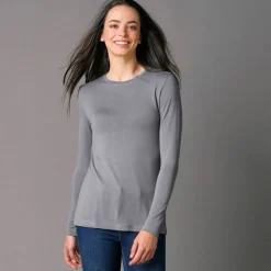 T-shirt uni col rond stretch