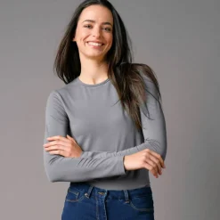 T-shirt uni col rond stretch