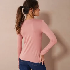 T-shirt uni col rond stretch