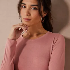 T-shirt uni col rond stretch