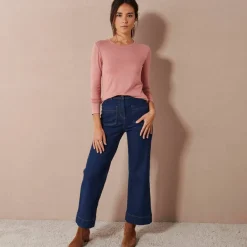 T-shirt uni col rond stretch