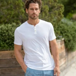 T-shirt uni col tunisien