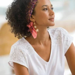 T-shirt uni macramé