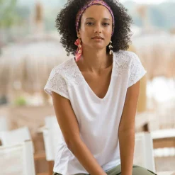 T-shirt uni macramé