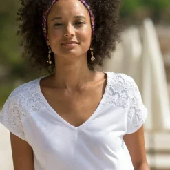 T-shirt uni macramé