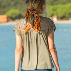 T-shirt uni macramé
