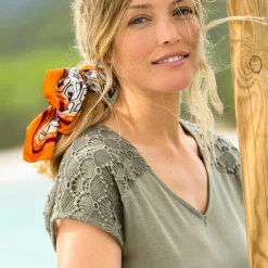 T-shirt uni macramé
