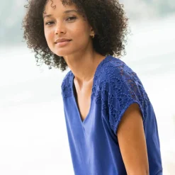 T-shirt uni macramé