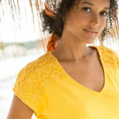 T-shirt uni macramé