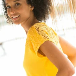 T-shirt uni macramé