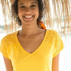 T-shirt uni macramé